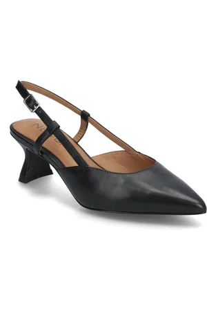 Newd Women Open Toe Shoes Sling Backs Heeled Slingbacks Black