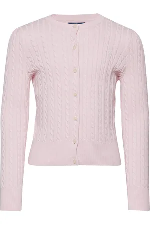 Ralph Lauren Mini-Cable Cotton Cardigan Tops Knitwear Cardigans Pink