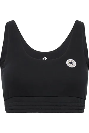 Converse Retro Chuck Bra Top Sport Bras & Tops Soft Bras Tank Top Bras Black
