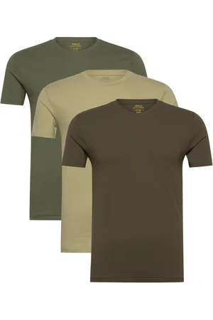 Ralph Lauren Slim Crewneck 3-Pack Tops T-Kortærmet Skjorte Green