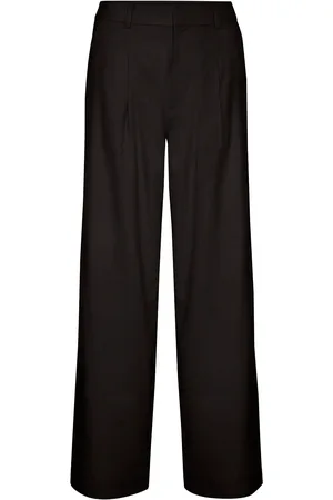 Gestuz Elarahgz Linen Hw Pants Bottoms Trousers Wide Leg Black