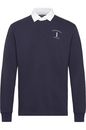 Hackett Heritage Ess Rugby Designers Polos Long-sleeved Navy