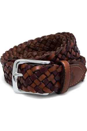 Ralph Lauren Braided Leather Belt Designers Belts Braided Belt Brown