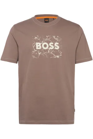HUGO BOSS Te_Logospace Tops T-Kortærmet Skjorte Beige