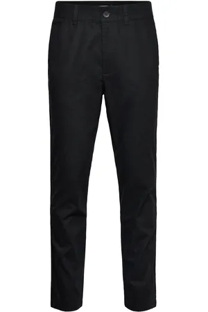 TOM TAILOR Relaxed Tapered Linen Pants Bottoms Trousers Linen Trousers Black