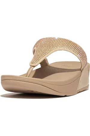 FitFlop Lulu Crystal Embellished Toe-Post Sandals Klipklapper Sandaler Beige