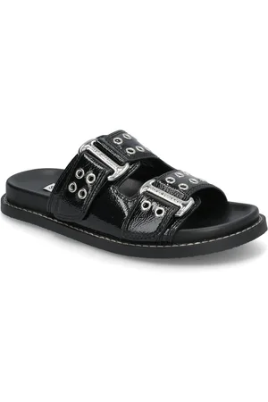 Steve Madden Agent Slides Shoes Sandals Flat Sandals Black