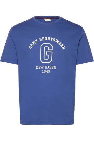 GANT Graphic Ss T-Shirt Tops T-Kortærmet Skjorte Blue