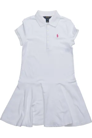 Ralph Lauren Stretch Mesh Polo Dress Kjole White