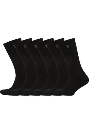 Ralph Lauren Cotton-Blend Crew Sock 6-Pack Underwear Socks Regular Socks Black