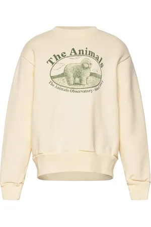 The Animals Observatory Bear Kid Sweatshirt White Logo Tops Sweatshirts & Hoodies Sweatshirts Cream