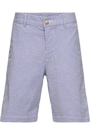Ralph Lauren Stretch Cotton Seersucker Short Bottoms Shorts Blue