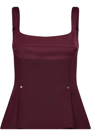 STINE GOYA 2330 Double Sided Crepe, Sleeveless Tops Blouses Sleeveless Burgundy