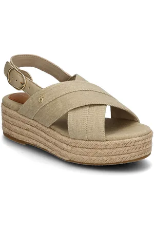 Tommy Hilfiger Denim Espadrille Platform Sandal Shoes Sandals Platform Sandals Beige