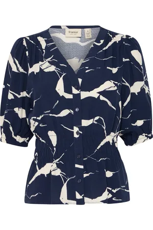 FRANSA Frlalu Sh 3 Tops Blouses Short-sleeved Navy