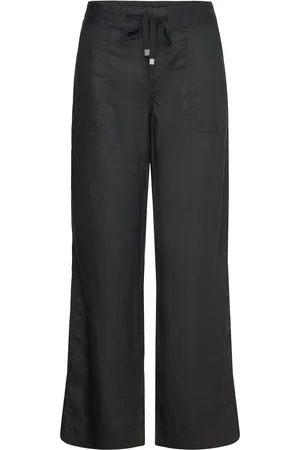 Ralph Lauren Linen Wide-Leg Pant Bottoms Trousers Wide Leg Black