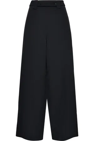 French Connection Echo Crepe Full Length Trouser Bottoms Trousers Wide Leg Black