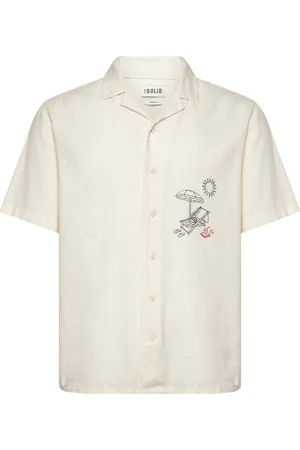 Solid Sdpapio Tops Shirts Short-sleeved Shirts Cream