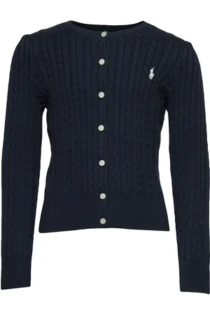 Ralph Lauren Mini-Cable Cotton Cardigan Tops Knitwear Cardigans Navy