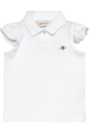 GANT Ruffled Shield Pique Top Tops T-Kortærmet Skjorte White