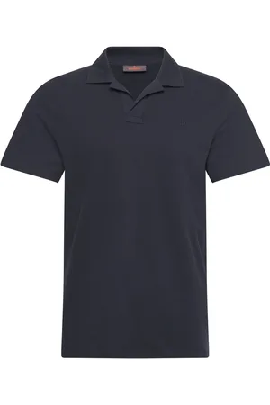 Morris Dylan Piqué Shirt Tops Polos Short-sleeved Navy
