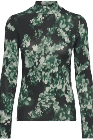 Scotch&Soda All Over Printed Mock Neck Ls T-Shirt Tops T-shirts & Tops Long-sleeved Black