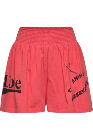 The Animals Observatory Ostrich Kid Shorts Red Bottoms Shorts Sweat Shorts Red