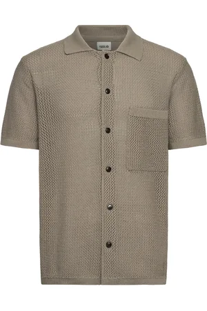 Solid Sdpetri Ss Tops Knitwear Short Sleeve Knitted Polos Beige