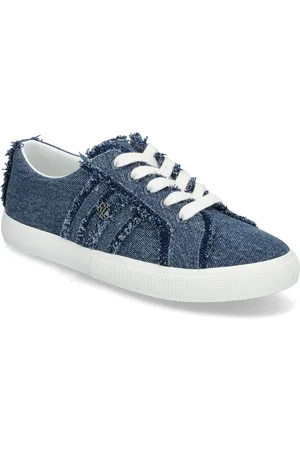 Ralph Lauren Janson Frayed Denim Sneaker Low-top Sneakers Blue