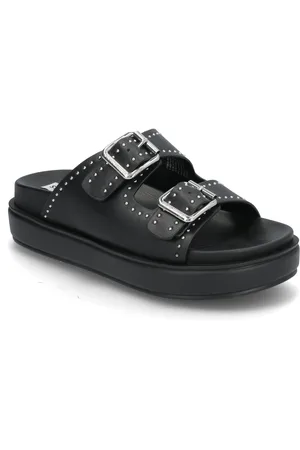 Steve Madden Freelance Slides Shoes Sandals Flat Sandals Black