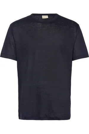 GANT Linen Ss T-Shirt Tops T-Kortærmet Skjorte Navy