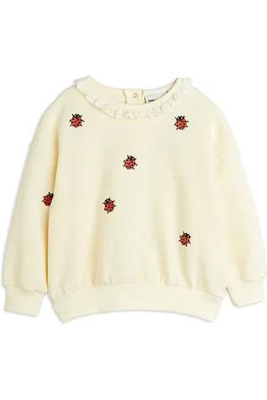 Mini Rodini Ladybugs Emb Lace Sweatshirt Tops Sweatshirts & Hoodies Sweatshirts Beige