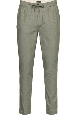 Scotch&Soda Seasonal Core - Warren Cotton-Linen Twill Jogger Bottoms Trousers Casual Khaki Green