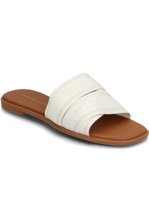Tommy Hilfiger Webbing Mule Shoes Sandals Flat Sandals Cream