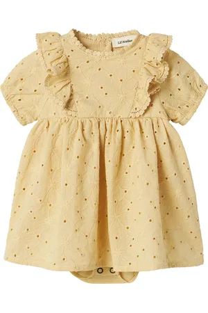 Lil Atelier Nbffabioli Ss Loose Body Dress Lil Dresses & Skirts Dresses Baby Dresses Short-sleeved Baby Dresses Yellow