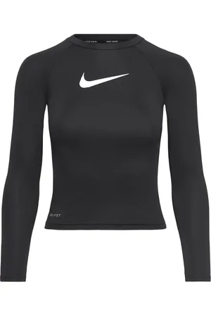 Nike Nike Swoosh Long Sleeve Hydroguard Swimwear Uv Clothing Uv Tops Black