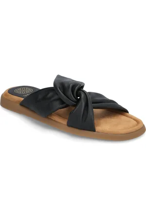 Unisa Camby_25_Gra Shoes Sandals Flat Sandals Black