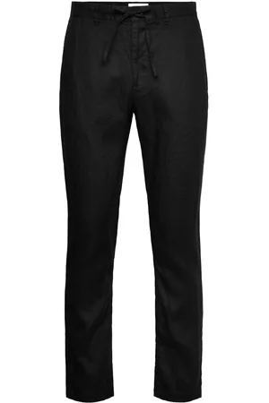 GANT Relaxed Linen Ds Pants Bottoms Trousers Linen Trousers Black