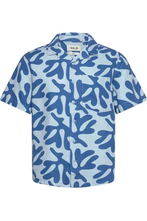 Solid Sdolavi Tops Shirts Short-sleeved Shirts Blue