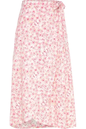 A-View Peony Wrap Skirt Knælang Nederdel Pink