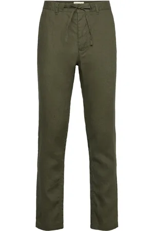 GANT Relaxed Linen Ds Pants Bottoms Trousers Linen Trousers Khaki Green