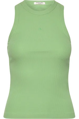 Scotch&Soda Rib Tank Tops T-shirts & Tops Sleeveless Green