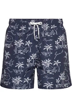GANT Island Print Swim Shorts Designers Shorts Navy