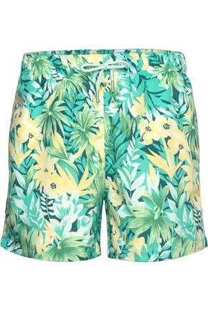GANT Floral Print Swim Shorts Designers Shorts Green