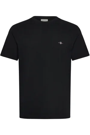 GANT Pique Ss T-Shirt Tops T-Kortærmet Skjorte Black