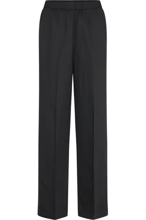 GANT Linen Blend Pull On Pants Bottoms Trousers Straight Leg Black