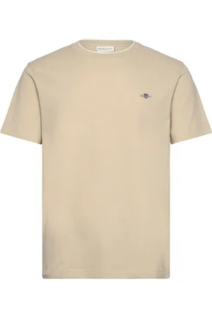 GANT Pique Ss T-Shirt Tops T-Kortærmet Skjorte Beige