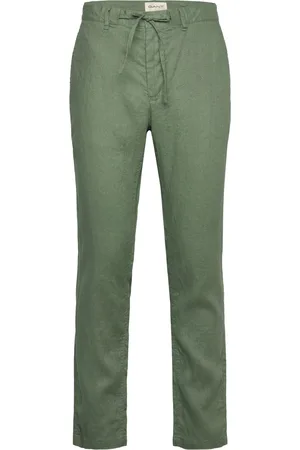 GANT Relaxed Linen Ds Pants Bottoms Trousers Linen Trousers Green