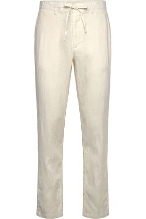 GANT Relaxed Linen Ds Pants Bottoms Trousers Linen Trousers Cream