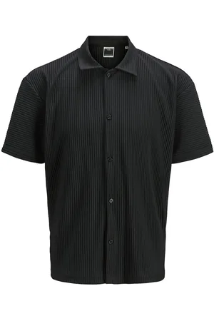 JACK & JONES Jcointerlude Plisse Shirt Ss Tops Shirts Short-sleeved Shirts Black Jack & J S